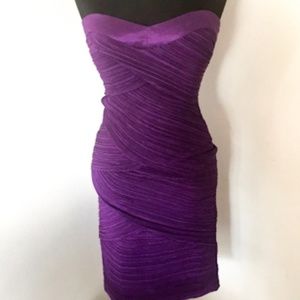 Daisy Purple Sweetheart Neckline Strapless Dress